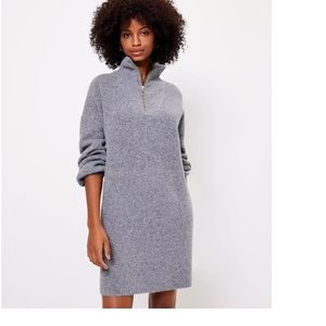 Loft Zip Turtleneck Sweater Dress